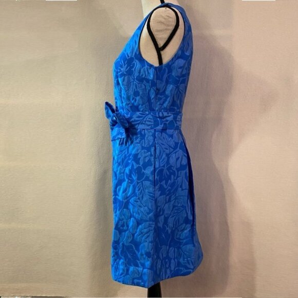 NWT Kate Spade tropical foliage blue sleeveless Alice dress - Picture 3 of 11